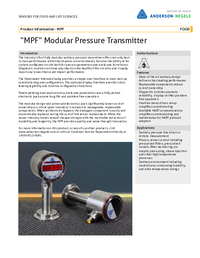 Thumbnail of document Data Sheet - MPF Modular Pressure Transmitter